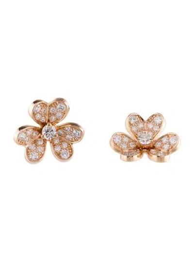 Pre-owned Van Cleef & Arpels Frivole Earrings, Mini Model In Multi