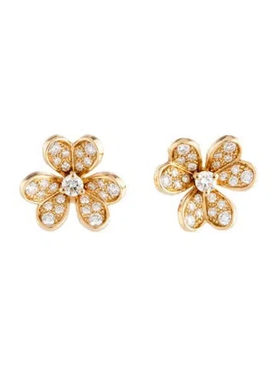 Pre-owned Van Cleef & Arpels Frivole Earrings, Mini Model In Multi