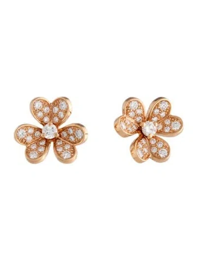 Pre-owned Van Cleef & Arpels Frivole Earrings, Mini Model In Multicolor