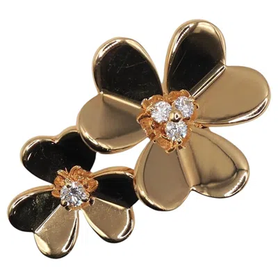 Pre-owned Van Cleef & Arpels Frivole K18 Gold Diamond Double Flower Ring In Multiple