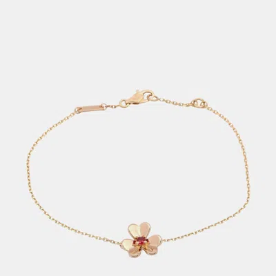 Pre-owned Van Cleef & Arpels Frivole Mini 18k Rose Gold Ruby Bracelet