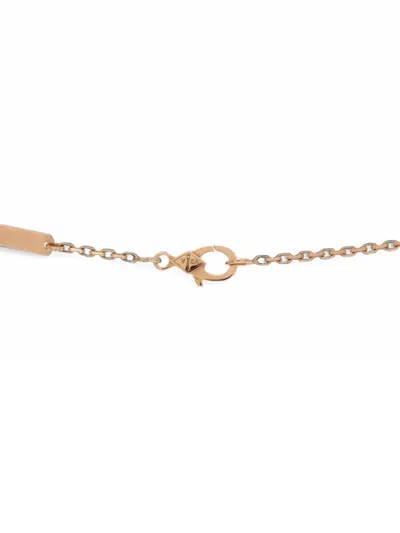 Pre-owned Van Cleef & Arpels Frivole Pendant 18k Rose Gold With Pink Sapphire And Pave Diamonds Small Necklace