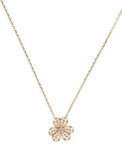 Pre-owned Van Cleef & Arpels Frivole Pendant Necklace, Small Model, 16" In Multi