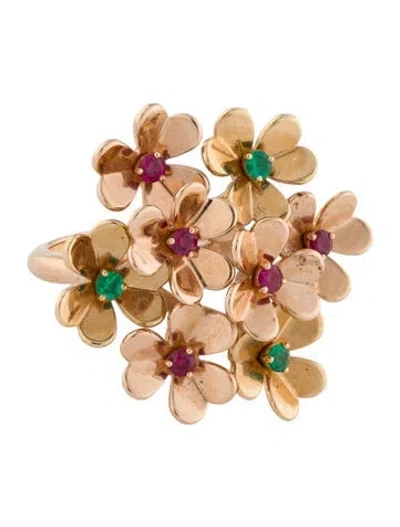 Pre-owned Van Cleef & Arpels Frivole Ring, 8 Flowers In Multi