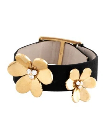 Pre-owned Van Cleef & Arpels Frivole Strap Bracelet In Black