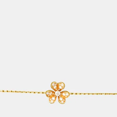Pre-owned Van Cleef & Arpels Frivole Yellow Gold Diamond Frivole Bracelet
