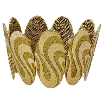 Pre-owned Van Cleef & Arpels Georges Lenfant For  Paris Gold "waves" Link Bracelet In Multi