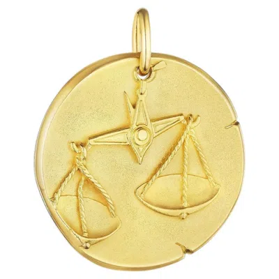 Pre-owned Van Cleef & Arpels Georges L'enfant Libra Zodiac Gold Vintage Medium Pendant In Multiple