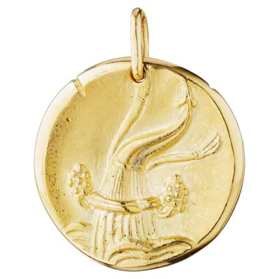Pre-owned Van Cleef & Arpels Georges L'enfant Vintage Aquarius Zodiac Medium Gold Pendant In Multiple