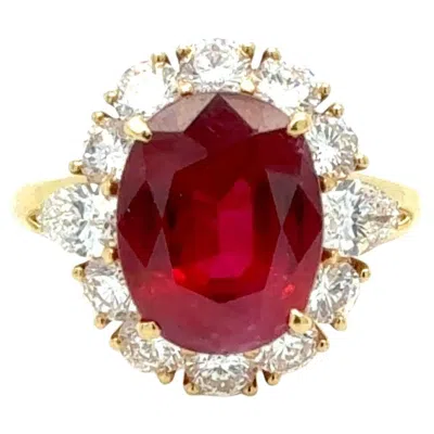 Pre-owned Van Cleef & Arpels Gia 7.03ct Ruby & 18k Yellow Gold Ring