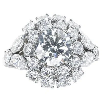 Pre-owned Van Cleef & Arpels Gia Certified 1.86 Ct. Center Diamond Ring, Platinum In Multi