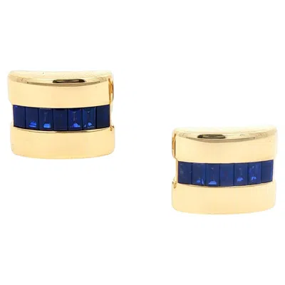 Pre-owned Van Cleef & Arpels Gold And Blue Sapphire Cufflinks