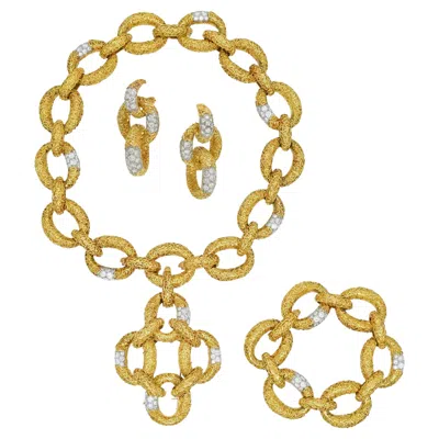 Pre-owned Van Cleef & Arpels Gold And Diamond Suite Of 'chevalerie' Jewels France In Multiple