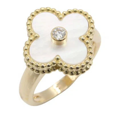 Pre-owned Van Cleef & Arpels Gold Clear White Yellow Gold (18k) Band Ring () In Gold, Clear, White