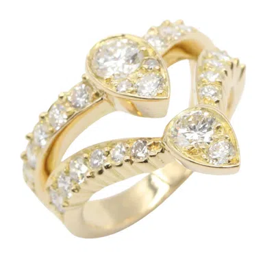 Pre-owned Van Cleef & Arpels Gold Clear Yellow Gold (18k) Band Ring () In Gold, Clear
