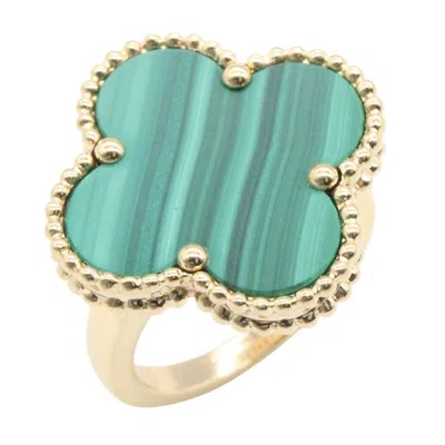 Pre-owned Van Cleef & Arpels Gold Green Yellow Gold (18k) Band Ring () In Gold, Green