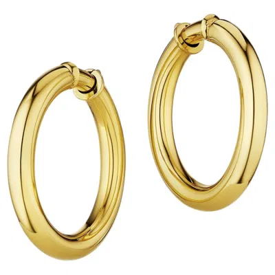 Pre-owned Van Cleef & Arpels Gold Slip On Non-post Vintage Hoop Earrings In Multiple
