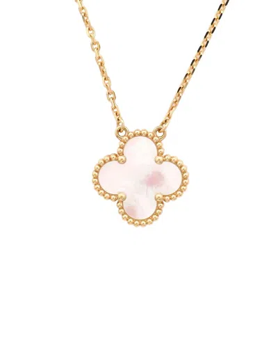 Van Cleef & Arpels Gold Vintage Alhambra Pendant Necklace 18k Yellow Gold And  Mother Of Pearl (auth
