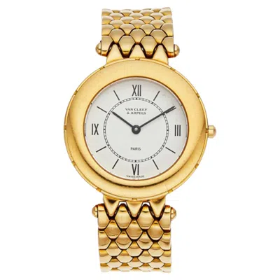 Pre-owned Van Cleef & Arpels La Collection 31mm 18k Gold Honeycomb Bracelet Quartz Watch In Multiple