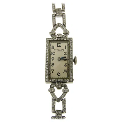 Pre-owned Van Cleef & Arpels Ladies Art Deco Wristwatch Platinum Diamond Manual Wind In Multi