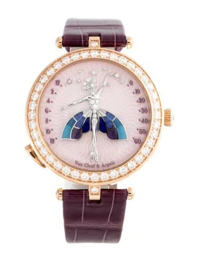 Pre-owned Van Cleef & Arpels Lady Arpels Ballerine Enchantée Or Rose Watch In Multicolor