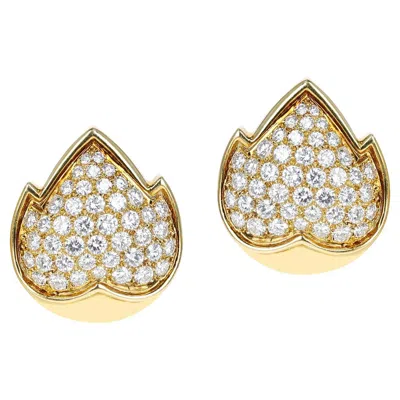 Pre-owned Van Cleef & Arpels Leaf Earrings With 5 Cts. Diamonds, 18k In Multi