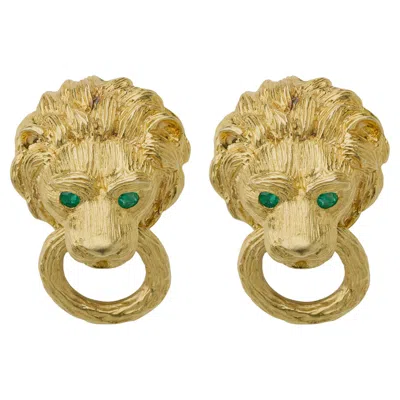 Pre-owned Van Cleef & Arpels Lion Door Knocker Earrings In Multi