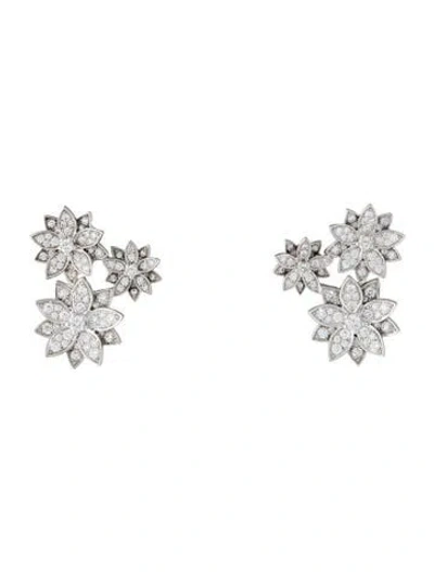 Pre-owned Van Cleef & Arpels Lotus Earrings, 3 Flowers In Multi