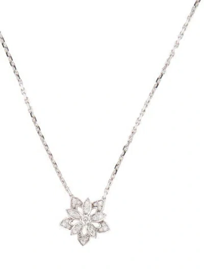 Pre-owned Van Cleef & Arpels Lotus Openwork Pendant Necklace, Mini Model, 16.5" In Multi