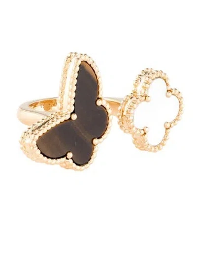 Pre-owned Van Cleef & Arpels Lucky Alhambra Between The Finger Ring In Multi