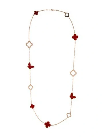 Pre-owned Van Cleef & Arpels Lucky Alhambra Long Necklace, 11 Motifs, 32.75" In Multi
