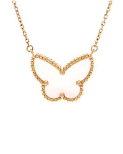 Van Cleef & Arpels Lucky Alhambra Metal Necklace (authentic Pre-loved) In Gold