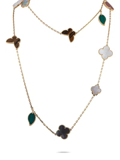 Pre-owned Van Cleef & Arpels Lucky Alhambra Necklace In Gold