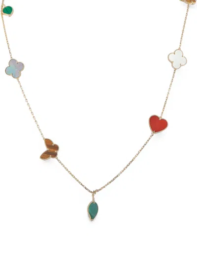 Pre-owned Van Cleef & Arpels Lucky Alhambra Necklace In Gold