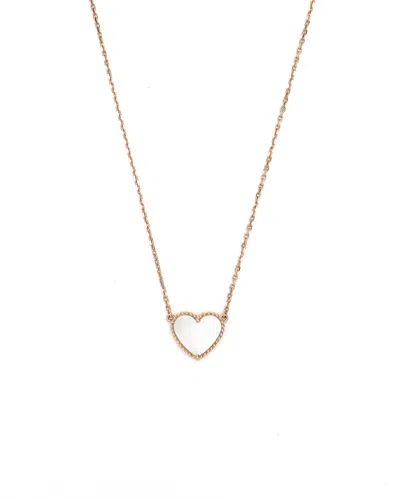 Van Cleef & Arpels Lucky Hearts Mother Of Pearl Necklace In Gold