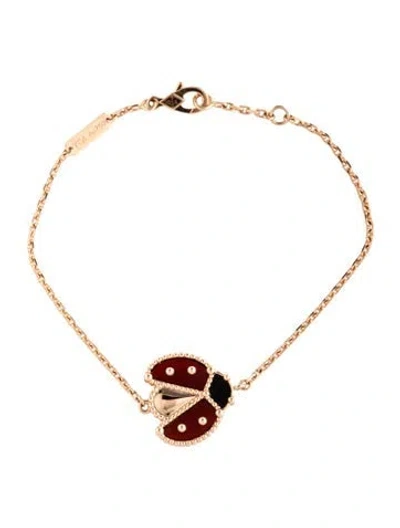Pre-owned Van Cleef & Arpels Lucky Spring Bracelet, Open Wings Ladybug, 6.75" In Multicolor