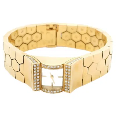Pre-owned Van Cleef & Arpels Ludo Swann Watch In Gold, Diamonds & Mother-of-pearl In Multi