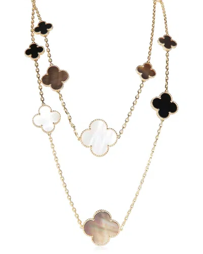 Pre-owned Van Cleef & Arpels Magic Alhambra 16 Motif 18k Gemstone Necklace (authentic Pre-loved)