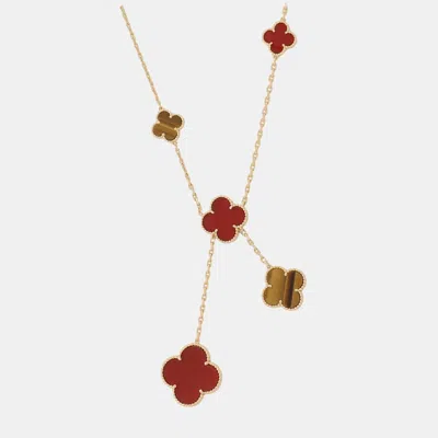 Pre-owned Van Cleef & Arpels Magic Alhambra 6 Motifs 18k Yellow Gold Necklace