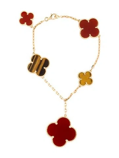 Pre-owned Van Cleef & Arpels Magic Alhambra Bracelet, 5 Motif, 7.25" In Multi