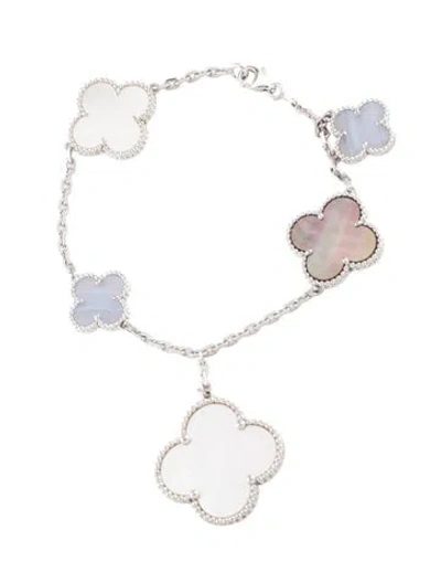 Pre-owned Van Cleef & Arpels Magic Alhambra Bracelet, 5 Motifs, 7.25" In Multicolor