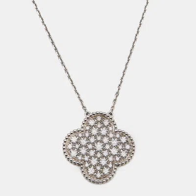 Pre-owned Van Cleef & Arpels Magic Alhambra Diamond 18k White Gold Necklace