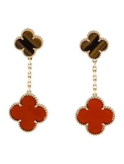 Pre-owned Van Cleef & Arpels Magic Alhambra Earrings, 2 Motif In Multi