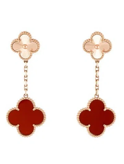 Pre-owned Van Cleef & Arpels Magic Alhambra Earrings, 2 Motifs In Multicolor