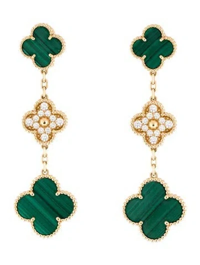 Pre-owned Van Cleef & Arpels Magic Alhambra Earrings, 3 Motif In Multi