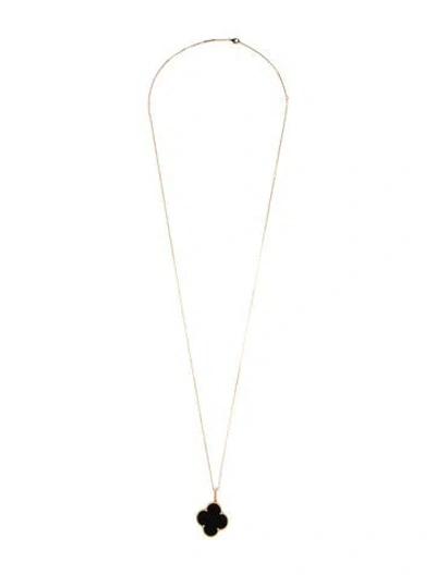 Pre-owned Van Cleef & Arpels Magic Alhambra Long Necklace, 1 Motif, 35" In Black