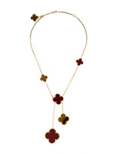 Pre-owned Van Cleef & Arpels Magic Alhambra Necklace, 6 Motifs, 16.5" In Multi