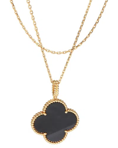 Pre-owned Van Cleef & Arpels Magic Alhambra Onyx 18k Necklace (authentic Pre-loved)