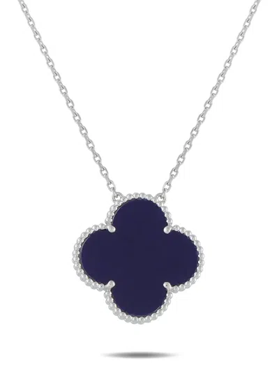 Pre-owned Van Cleef & Arpels Magic Alhambra Porcelain Necklace In Silver