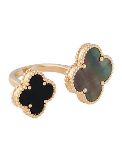Pre-owned Van Cleef & Arpels Mother Of Pearl Magic Alhambra Between The Finger Ring In Multi